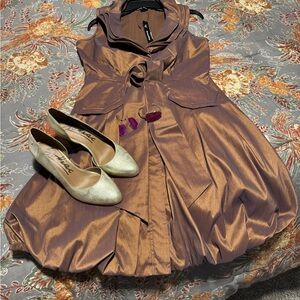 Elegant Samuel Dong Brown Dress.